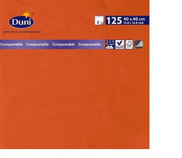 TOVAGLIOLI MANDARINO 2 VELI 40x40 125pz (1 pz) COD 165588 DUNI