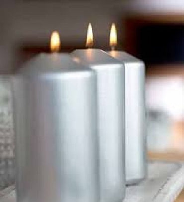 CANDELA PILLAR 15cm 52h SILVER (1 pz) COD 152899 DUNI