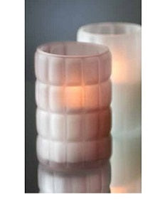 PORTACANDELE VETRO SATIN. GREIGE x6pz (1 pz) COD.168257 DUNI 75X120 mm lavabili mano