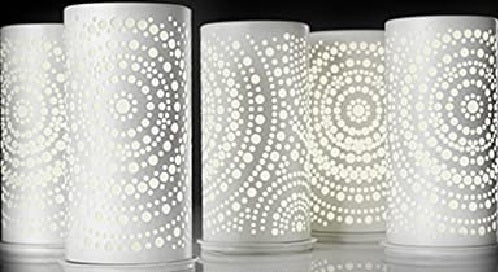 PORTACANDELE IN METALLO BILLY BIANCO (1 pz) COD.174418DUNI 140X75mm