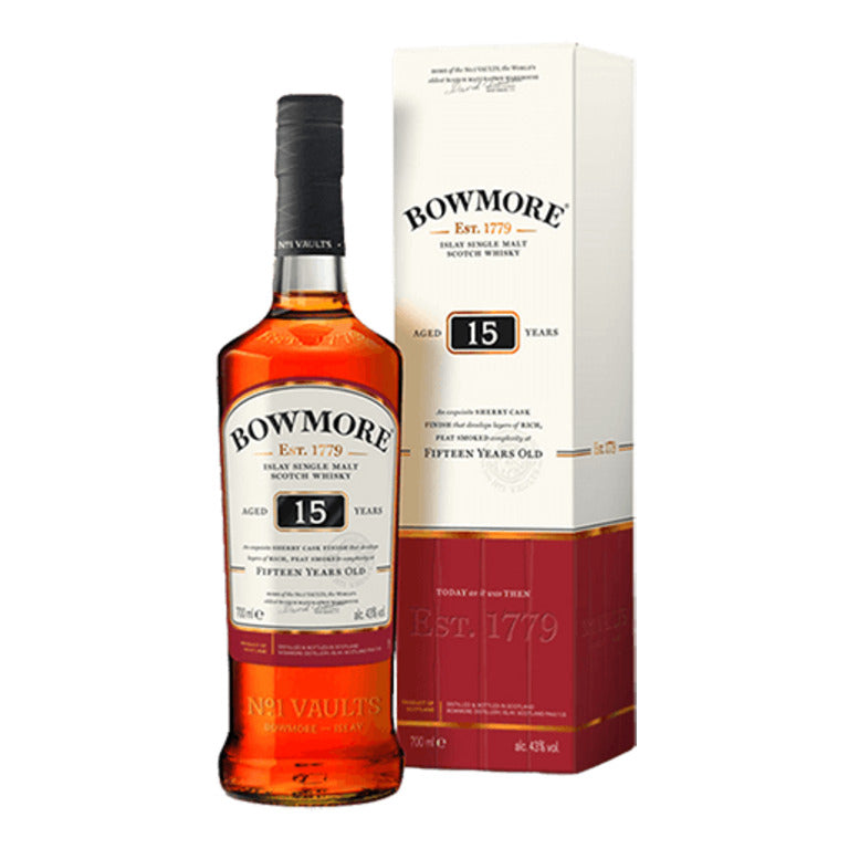 WHISKY BOWMORE - AGED 15 -70CL SINGLE MALT SCOTCH WHISKY -ASTUCCIATO
