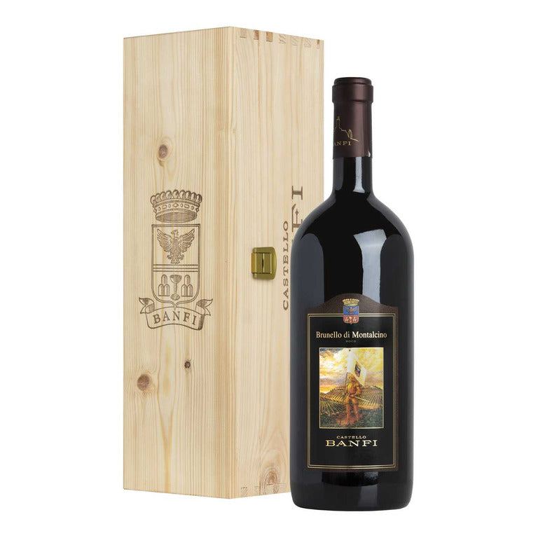 VINO CASTELLO BANFI BRUNELLO 2015 (1 pz) DI MONTALCINO DOCG CASSA IN LEGNO -3LT
