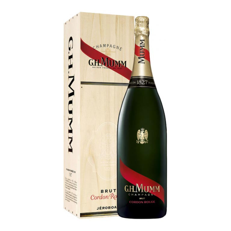 G.H. MUMM CHAMPAGNE CORDON ROUGE-3LT JEROBOAM CASSA LEGNO