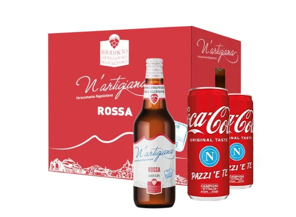 N'Artigiana Rossa 66cl + 24x Coca Cola 33cl Napoli Limited Edition