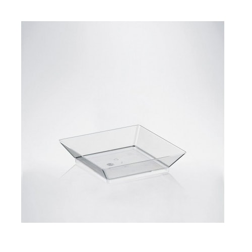 PIATTI DESSERT TRASPARENT QUADRATI 25pz 