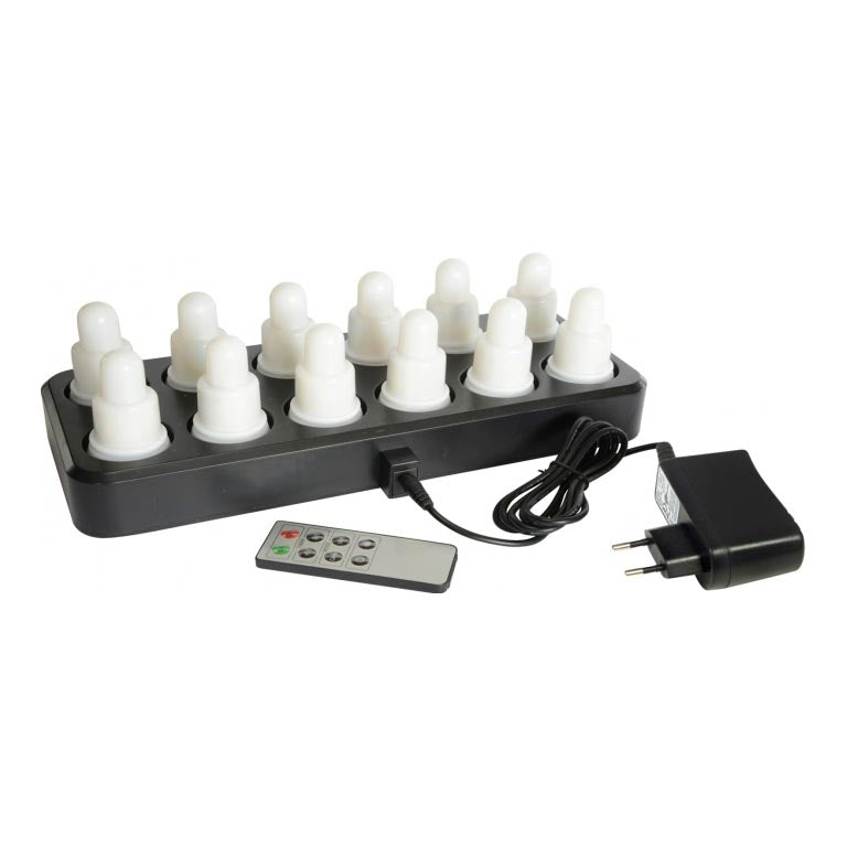 KIT DI 12 LED CON ADATTATORE+CARC.+TELEC  COD 206435 DUNI