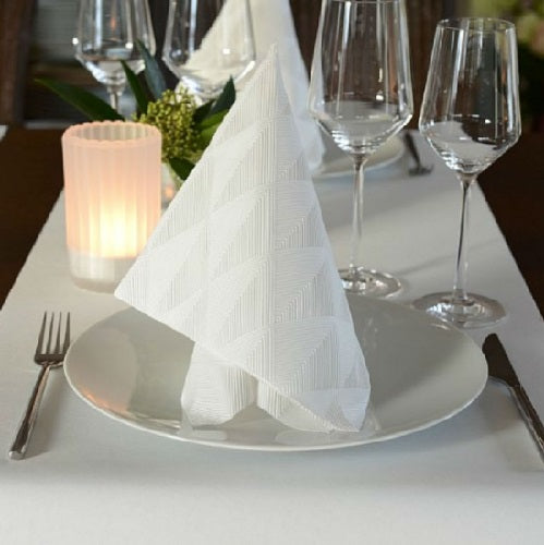 TOVAGLIOLI BIANCO ELEGANCE 40pz 40x40  COD. 168440 DUNI CRYSTAL