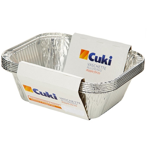 VASCHETTA ALLUMINIO N° 1 ALTA x100 pz.  (COD.120) CUKI  610CC. 100x74cm.