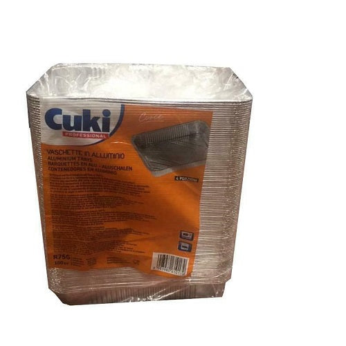 VASCHETTA ALLUMINIO N° 4 STANDARD x100 p (1 pz) (COD 129)  CUKI 1100 CC 210X160