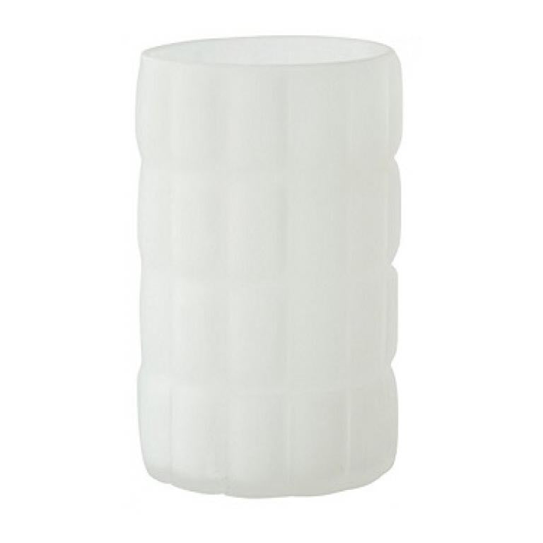 PORTACANDELE VETRO SATIN. BIANCO x6pz  COD.168255 DUNI 75X120 mm lavabili mano