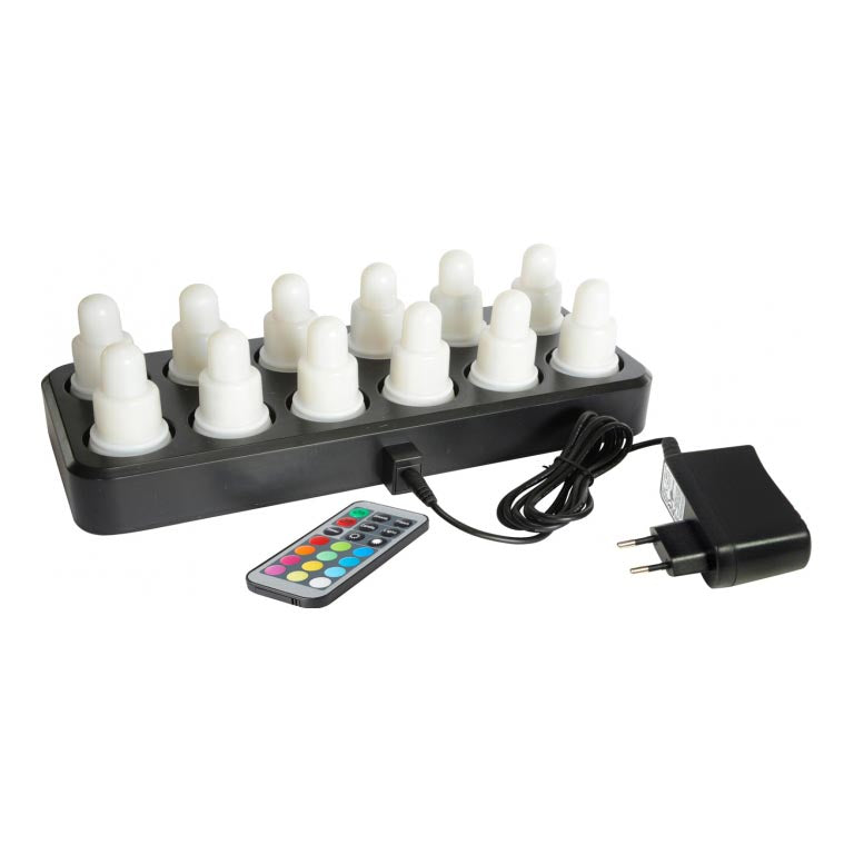 KIT DI 12 LED CON ADATTATORE+CARC.+TELEC  COD 171486 DUNI MULTICOLORE
