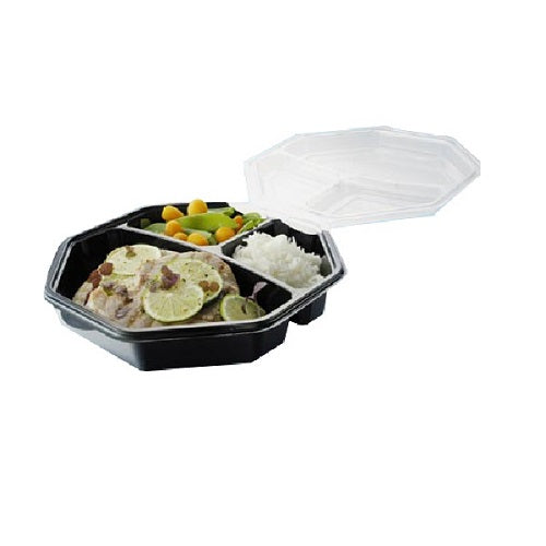 CONTENITORI PIATTICALDINERO+COP.TRASP.MS  COD 149872 230X230X60mm 160pz DUNI