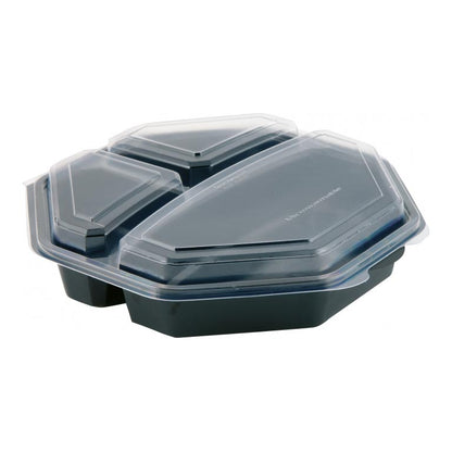 CONTENITORI PIATTICALDINERO+COP.TRASP.MS  COD 149872 230X230X60mm 160pz DUNI