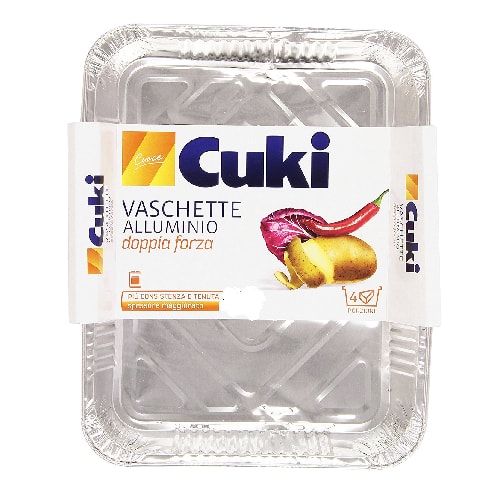 VASCHETTA ALLUMINIO 4 PORZIONI  x100pz (1 pz) (COD 162) CUKI 94ML ALTA