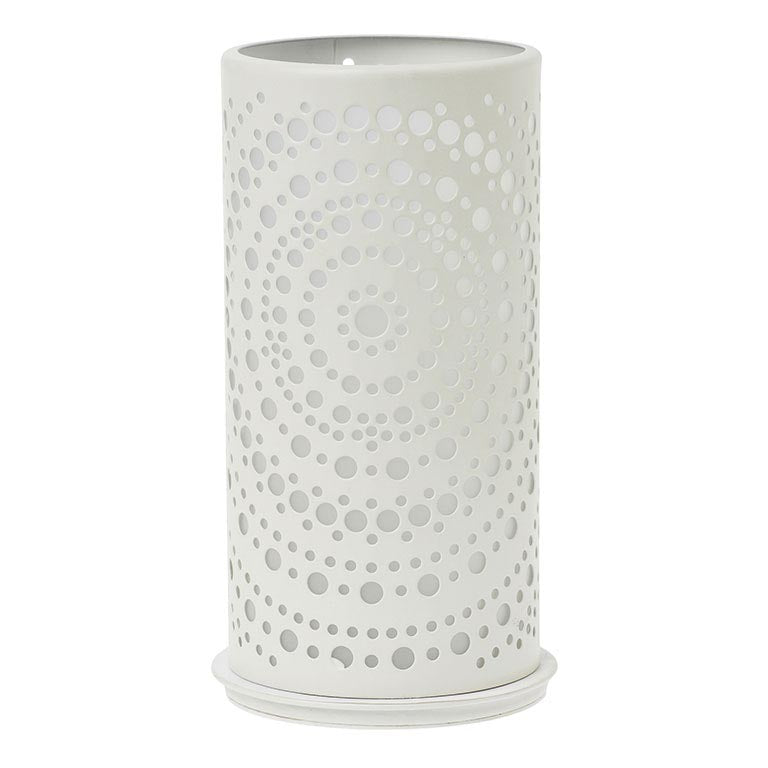 PORTACANDELE IN METALLO BILLY BIANCO  COD.174418DUNI 140X75mm