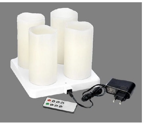KIT DI 4 LED CON ADATTATORE+CARC.+TELEC  COD 174428 DUNI BIANCO PILLAR IN CERA