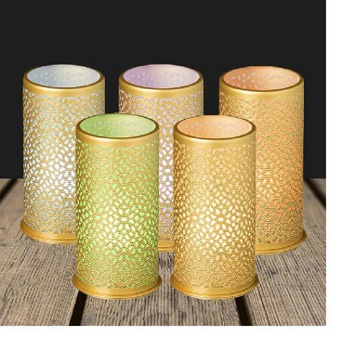 PORTACANDELE IN METALLO BLISS ORO  COD.176149 DUNI 140X75mm