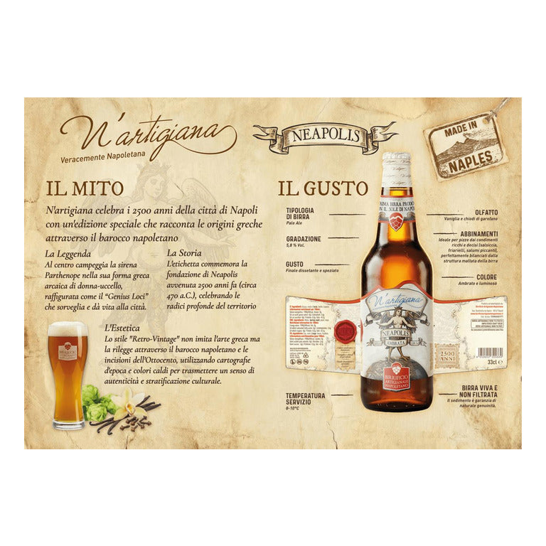 BIRRA N'ARTIGIANA AMBRATA PHARTENOPE 33C  PALE ALE