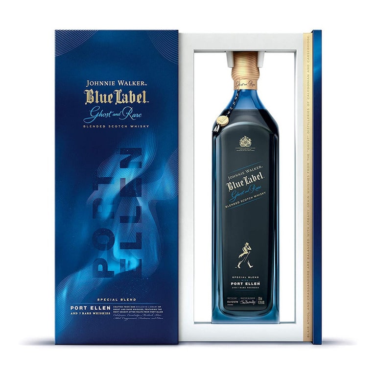 WHISKY JOHNNIE WALKER BLUE LABEL GHOST  RARE PORT ELEN