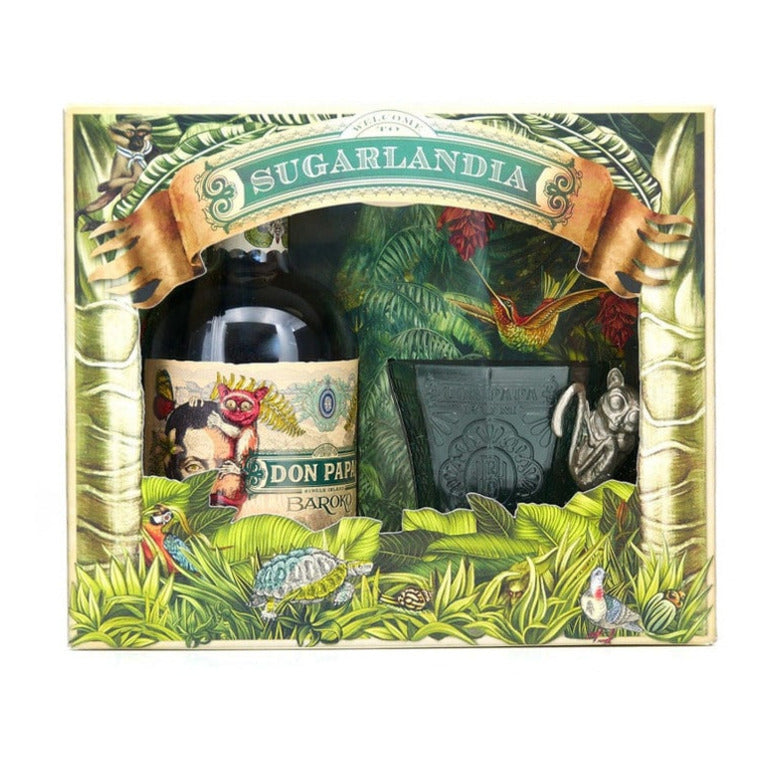 RUM DON PAPA BAROKO+GREEN GLASS 70CL  CONFEZIONE CON BICCHIERE