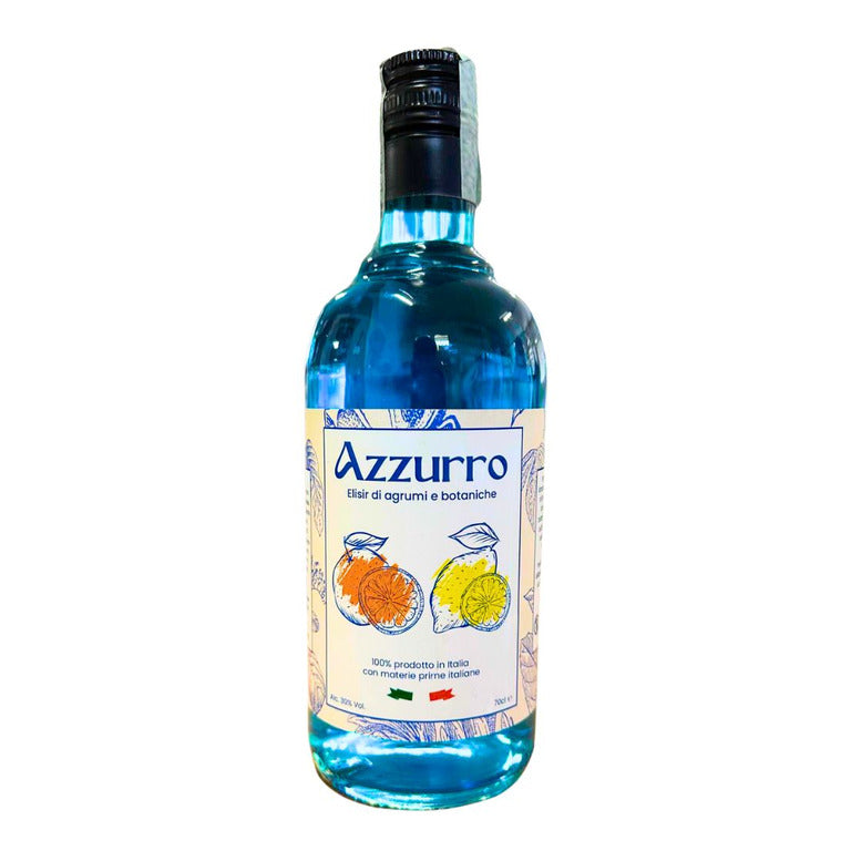 LIQUORE AZZURRO ELISIR DI AGUMI E BOTAN.  70CL. PRODOTTO IN ITALIA