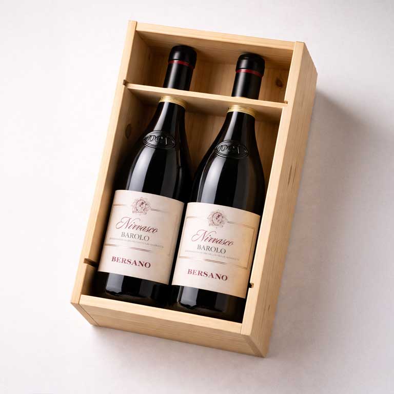 VINO BERSANO NIRVASCO BAROLO 2019  DOCG-75CL CASSA IN LEGNO DA 2 BT