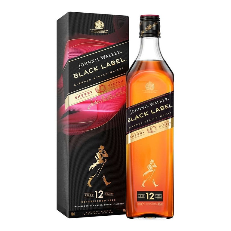 WHISKY JOHNNIE WALKER BLACK LABEL -70CL (1 pz) AGED 12 YEARS-ASTUCCIATO SHERRY FINISH