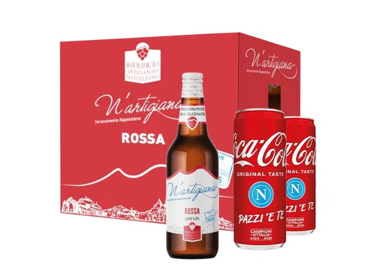 N'Artigiana Rossa 66cl + 24x Coca Cola 33cl Napoli Limited Edition