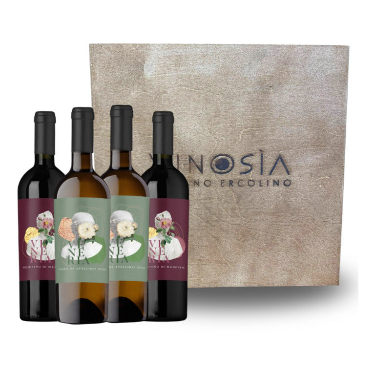 Vinosia– Cassetta di Legno 4 Bottiglie