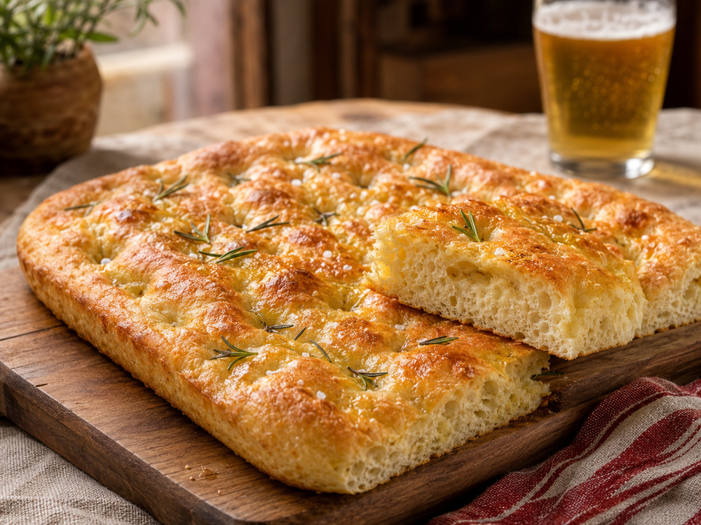 Focaccia soffice alla birra